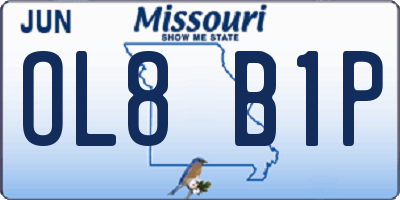 MO license plate OL8B1P