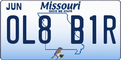 MO license plate OL8B1R
