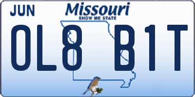 MO license plate OL8B1T
