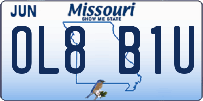 MO license plate OL8B1U