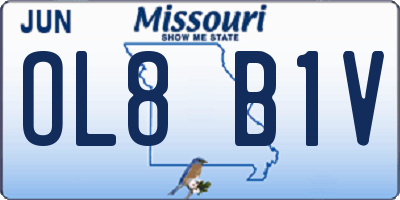 MO license plate OL8B1V