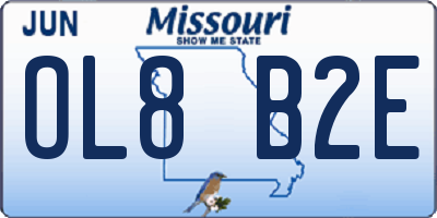 MO license plate OL8B2E