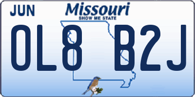 MO license plate OL8B2J