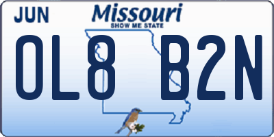 MO license plate OL8B2N