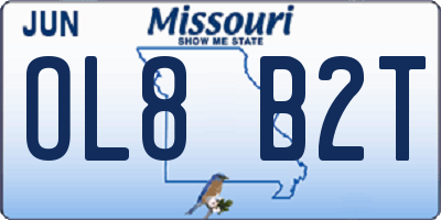 MO license plate OL8B2T
