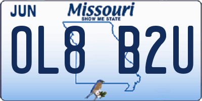 MO license plate OL8B2U