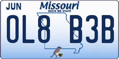 MO license plate OL8B3B