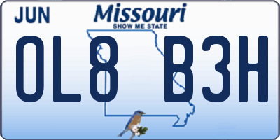 MO license plate OL8B3H