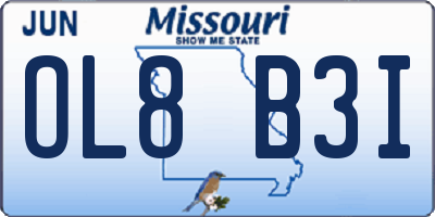 MO license plate OL8B3I