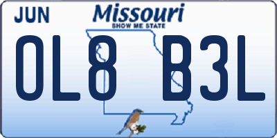 MO license plate OL8B3L