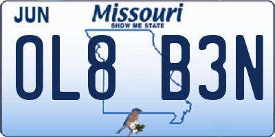 MO license plate OL8B3N
