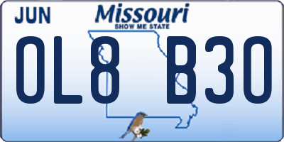 MO license plate OL8B3O