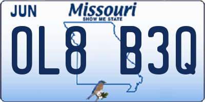 MO license plate OL8B3Q
