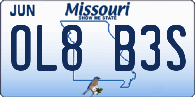 MO license plate OL8B3S