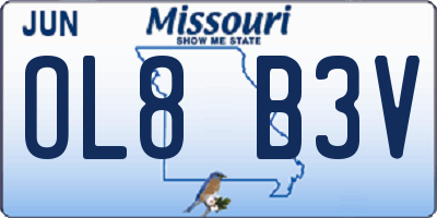 MO license plate OL8B3V
