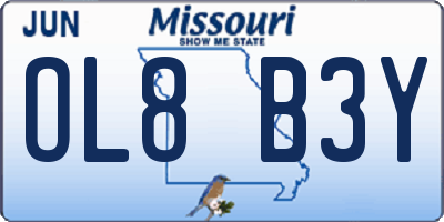 MO license plate OL8B3Y