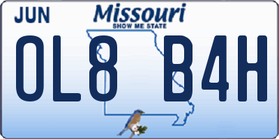 MO license plate OL8B4H