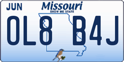 MO license plate OL8B4J