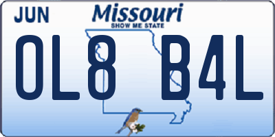 MO license plate OL8B4L