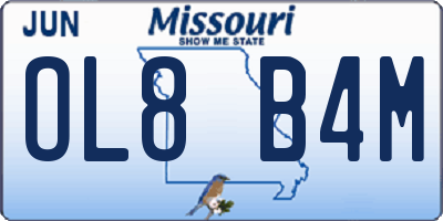 MO license plate OL8B4M