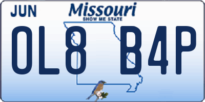 MO license plate OL8B4P