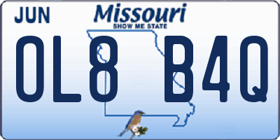 MO license plate OL8B4Q