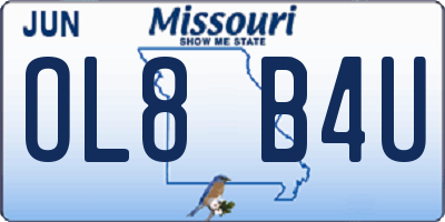 MO license plate OL8B4U