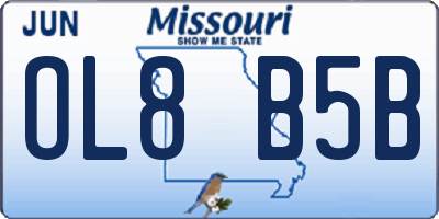 MO license plate OL8B5B