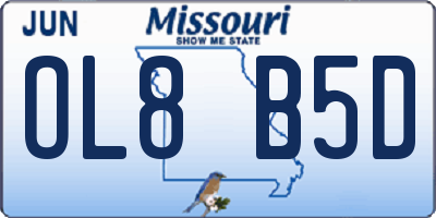 MO license plate OL8B5D