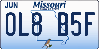 MO license plate OL8B5F