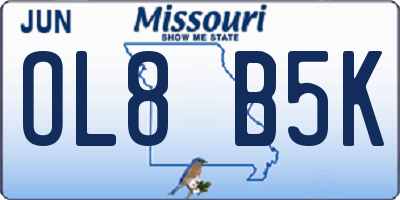 MO license plate OL8B5K