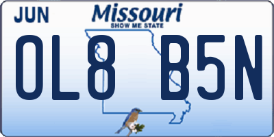 MO license plate OL8B5N