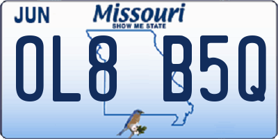 MO license plate OL8B5Q