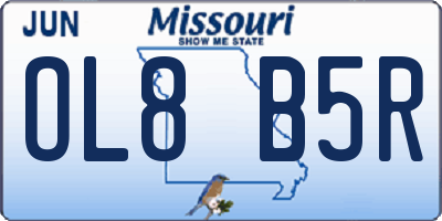 MO license plate OL8B5R