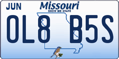 MO license plate OL8B5S