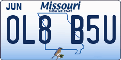 MO license plate OL8B5U