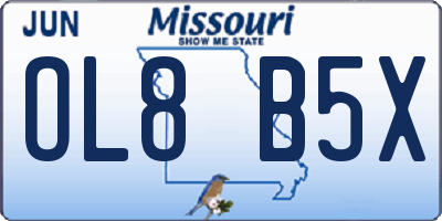 MO license plate OL8B5X
