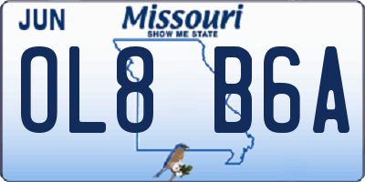 MO license plate OL8B6A