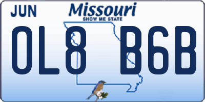MO license plate OL8B6B