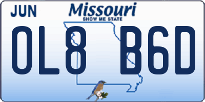 MO license plate OL8B6D