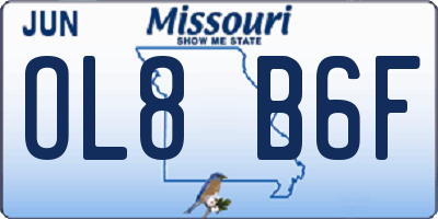 MO license plate OL8B6F