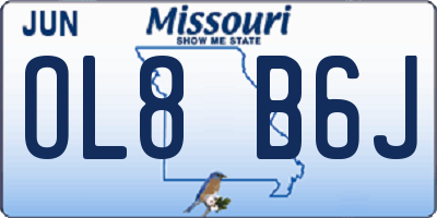 MO license plate OL8B6J
