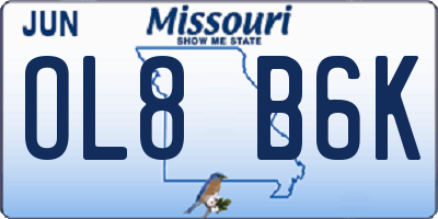 MO license plate OL8B6K