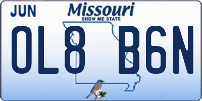 MO license plate OL8B6N