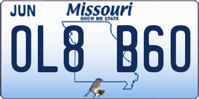 MO license plate OL8B6O