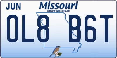 MO license plate OL8B6T