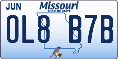 MO license plate OL8B7B