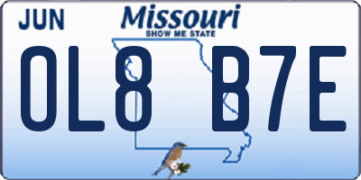 MO license plate OL8B7E