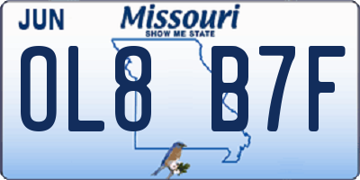 MO license plate OL8B7F