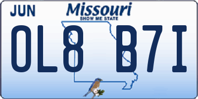 MO license plate OL8B7I
